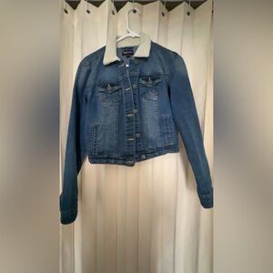 New Look Denim Jacket with Sherpa Collar